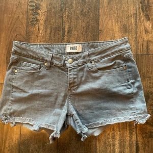 Paige Jean shorts. Frayed bottoms.